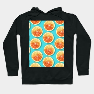 Orange Slices on Blue Hoodie